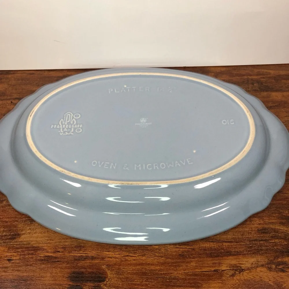 Pfaltzgraff Baby Blue Oval Platter  #016 -  14.5”Vintage‎ Serveware Platter USA